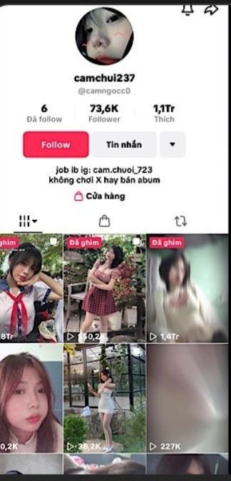 Idol tiktok Cẩm Ngọc ( cam chui237) cực xinh